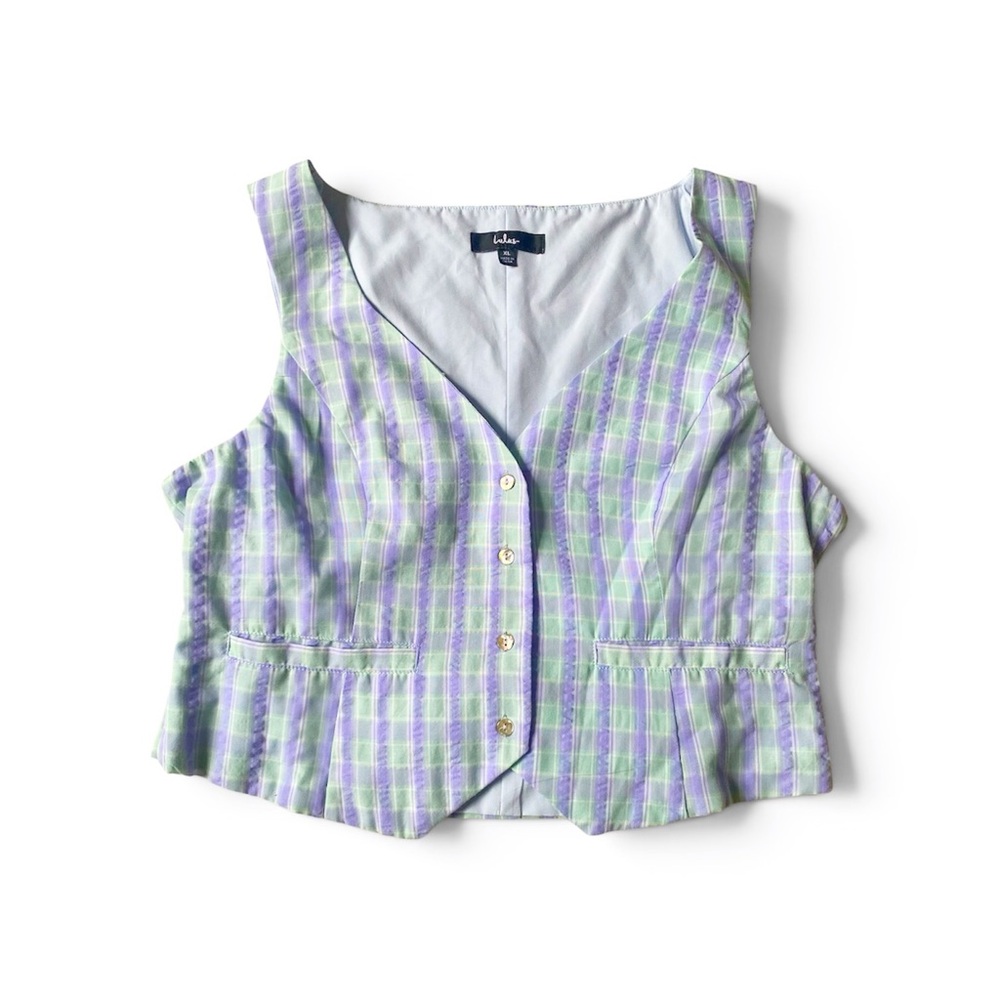 Lulus Seersucker Plaid Vest